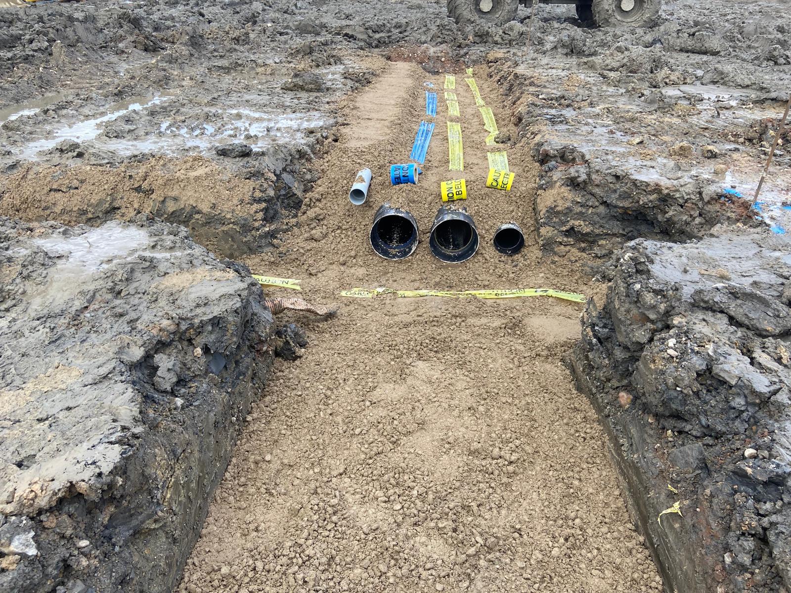 Sewer installation construction